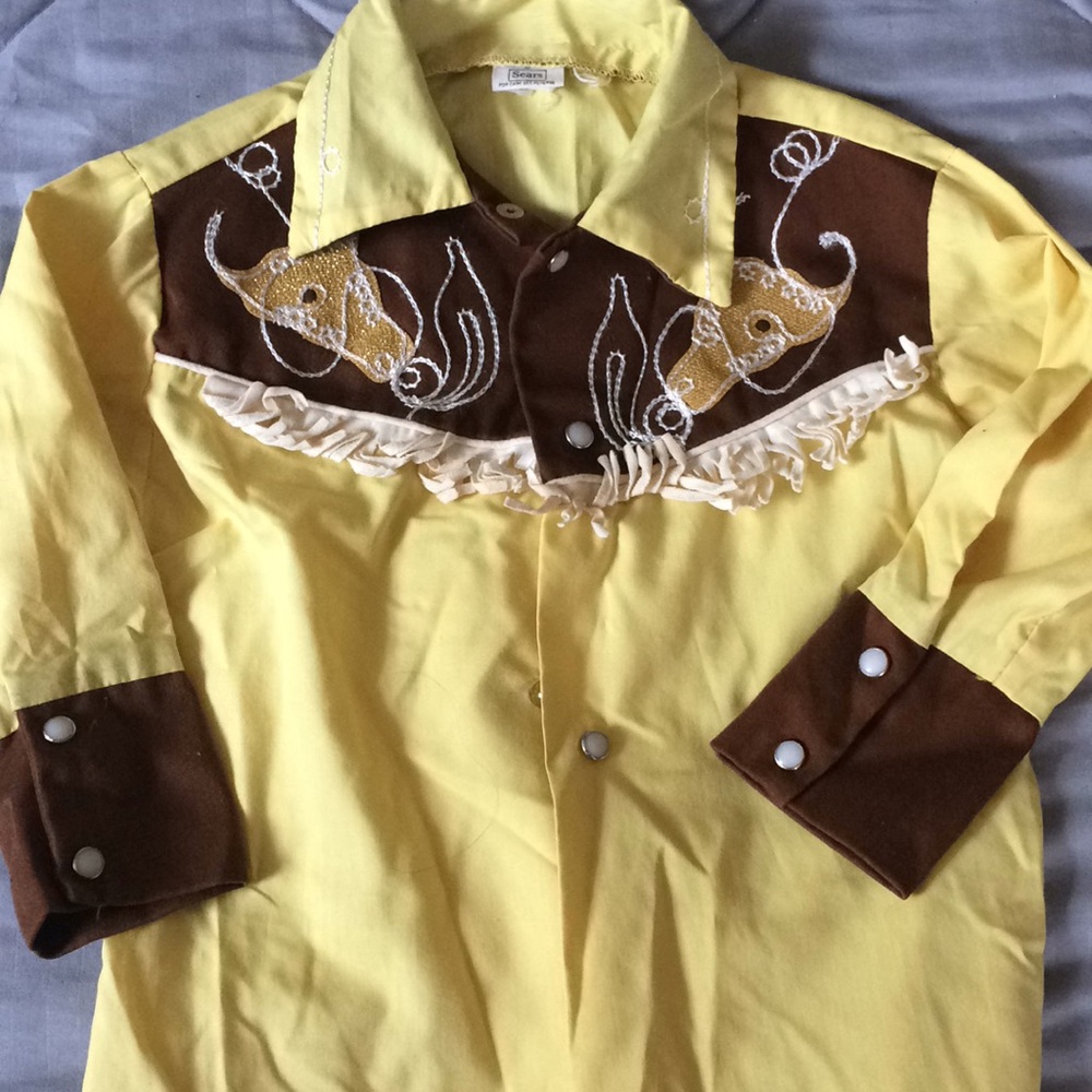 Vintage 1950s Toddler Western Cowboy Shirt